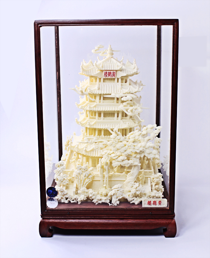 湖北禮物黃鶴樓骨雕工藝品