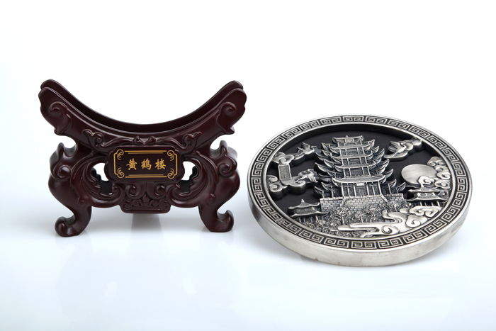 武漢禮品 黃鶴樓紀念品 黃鶴樓炭雕圓盤(pán)擺件