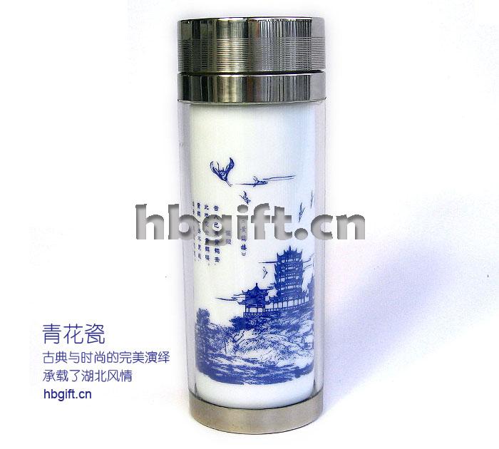 黃鶴樓紀念品 送外地朋友 青花骨瓷杯