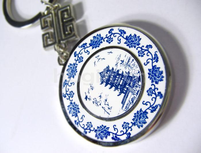 武漢小禮品 黃鶴樓紀念品 青花瓷鑰匙扣