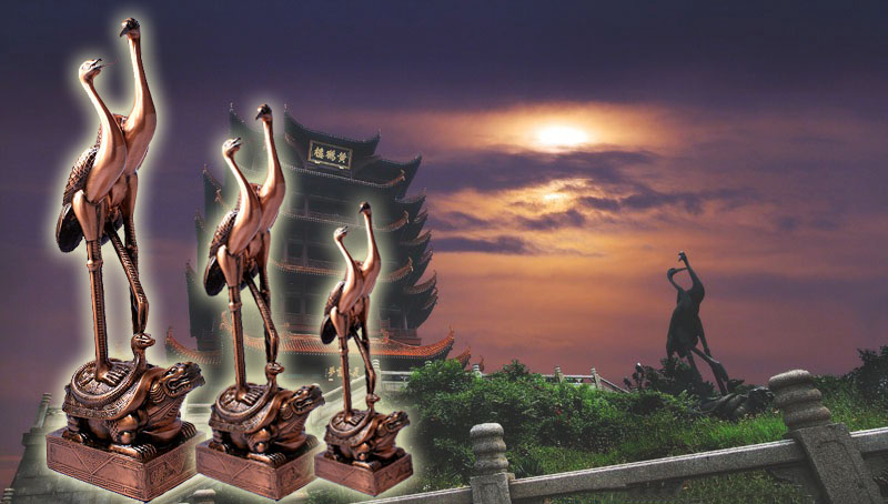 黃鶴樓紀念品 適合送外地客戶(hù) 仿青銅黃鶴歸來(lái)工藝品