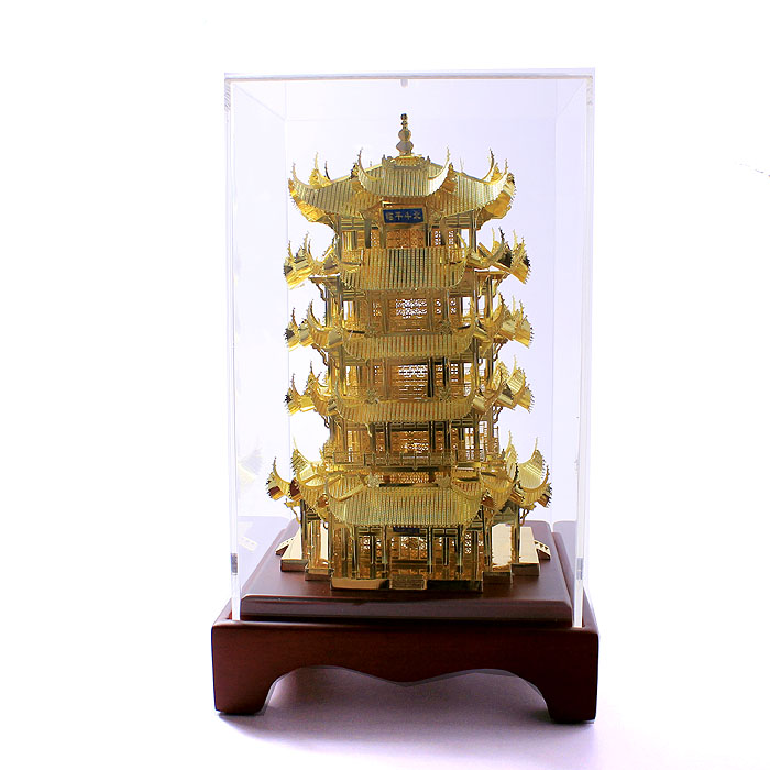 武漢特色禮物 手工藝禮品 金箔黃鶴樓紀念品