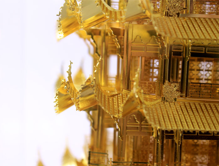 武漢特色禮物 手工藝禮品 金箔黃鶴樓紀念品