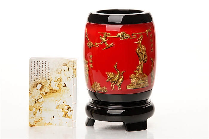 黃鶴樓工藝品 金色黃鶴樓筆筒