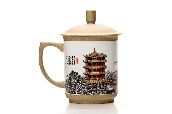 黃鶴樓紀念品 陶瓷筆筒 陶瓷杯