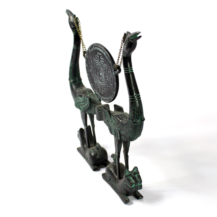 高檔禮品 適合送領(lǐng)導 老外 青銅器虎座鳥(niǎo)架鼓