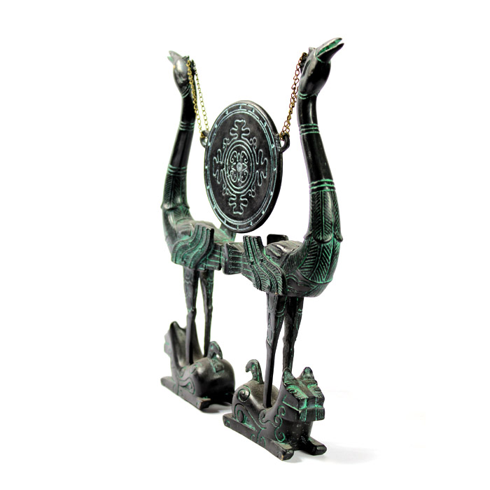 高檔禮品 適合送領(lǐng)導 老外 青銅器虎座鳥(niǎo)架鼓