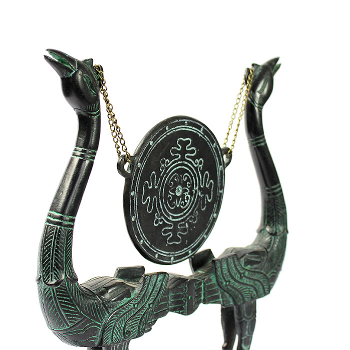 高檔禮品 適合送領(lǐng)導 老外 青銅器虎座鳥(niǎo)架鼓