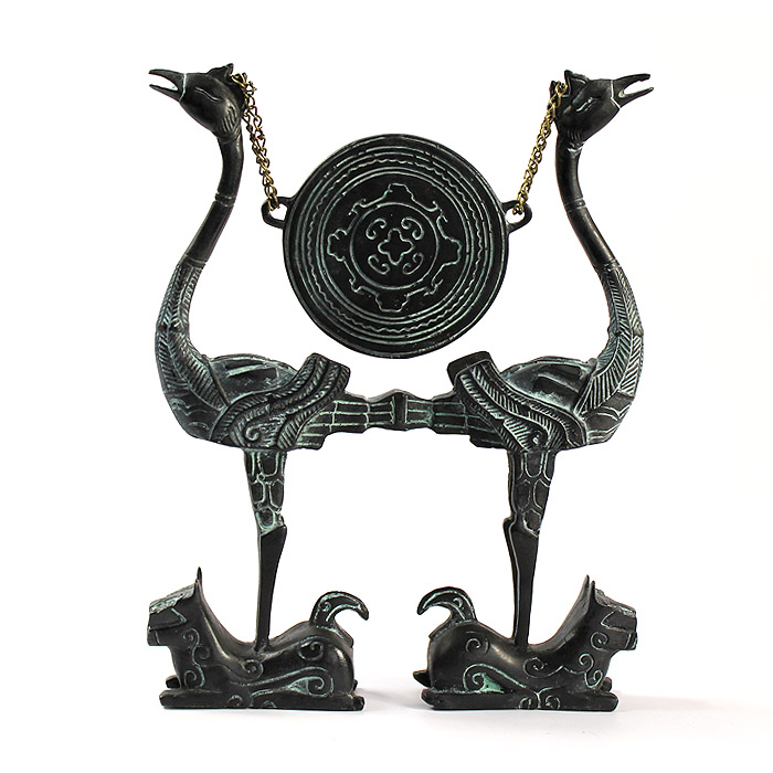 高端禮品 送領(lǐng)導 送老外 荊楚青銅器虎座鳥(niǎo)架鼓