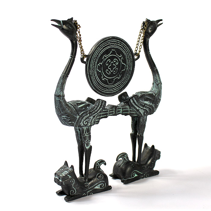 高端禮品 送領(lǐng)導 送老外 荊楚青銅器虎座鳥(niǎo)架鼓
