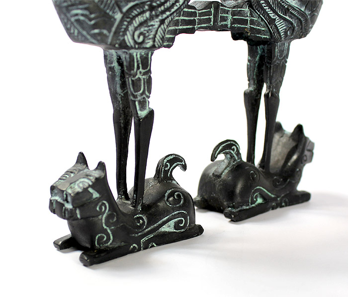 高端禮品 送領(lǐng)導 送老外 荊楚青銅器虎座鳥(niǎo)架鼓