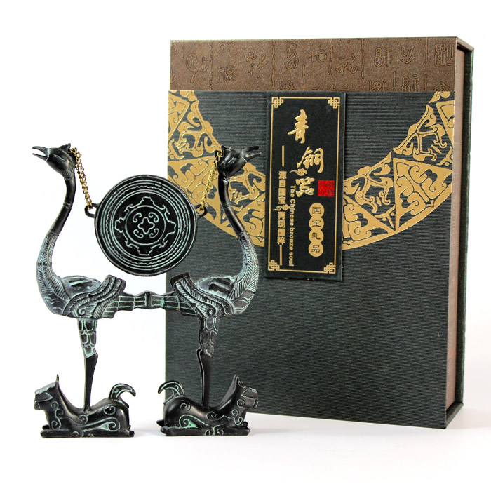 高端禮品 送領(lǐng)導 送老外 荊楚青銅器虎座鳥(niǎo)架鼓