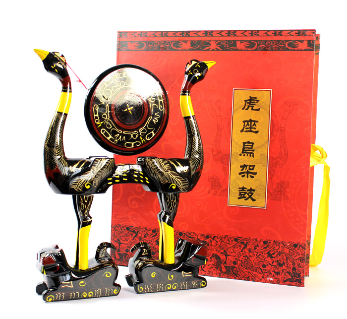 湖北禮物 送領(lǐng)導 送老外 荊楚漆器虎座鳥(niǎo)架鼓