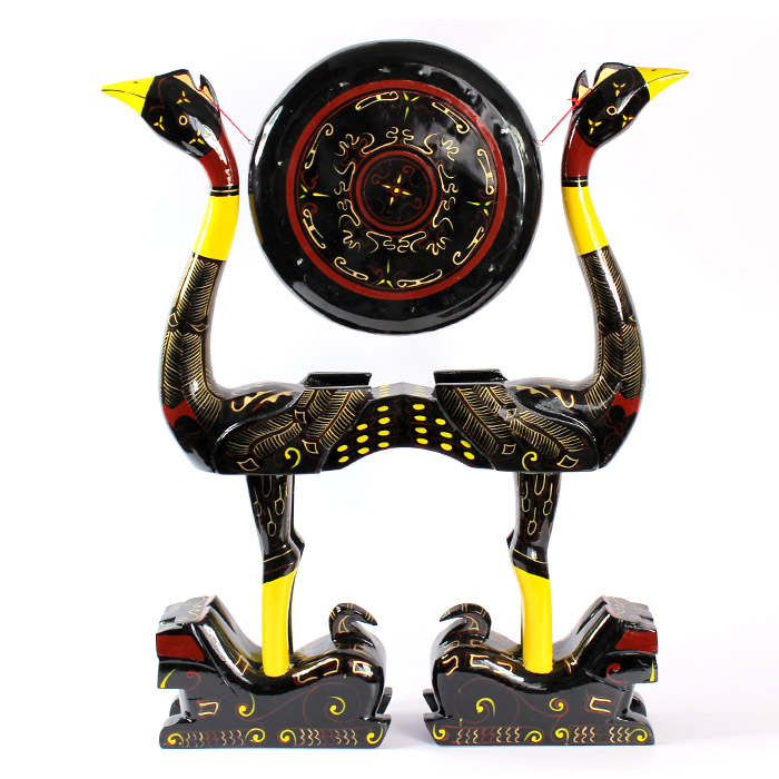 荊楚文化禮品 送領(lǐng)導 送老外 高檔漆器虎座鳥(niǎo)架鼓工藝品
