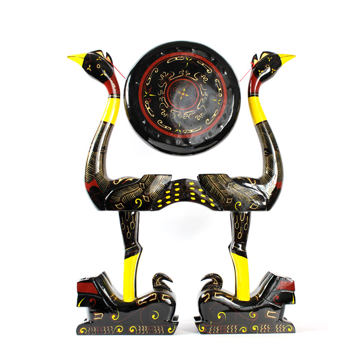 荊楚文化禮品 送領(lǐng)導 送老外 高檔漆器虎座鳥(niǎo)架鼓工藝品