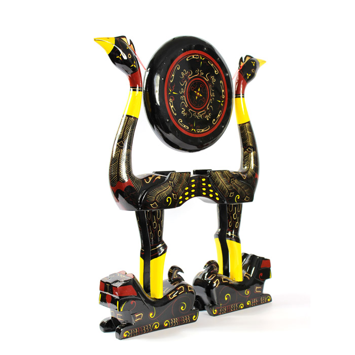 荊楚文化禮品 送領(lǐng)導 送老外 高檔漆器虎座鳥(niǎo)架鼓工藝品