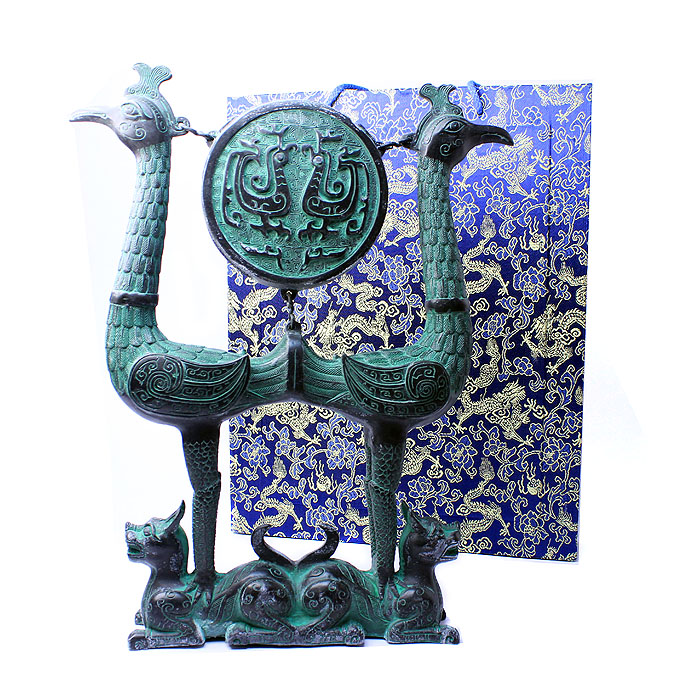 荊楚文化禮品 送貴賓的地方特色禮品 青銅虎座鳥(niǎo)架鼓