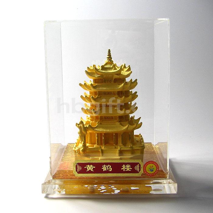 武漢紀念品 送外地領(lǐng)導 絨沙金立體黃鶴樓