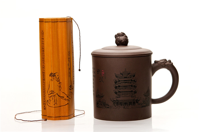 武漢黃鶴樓旅游紀念品 紫砂杯
